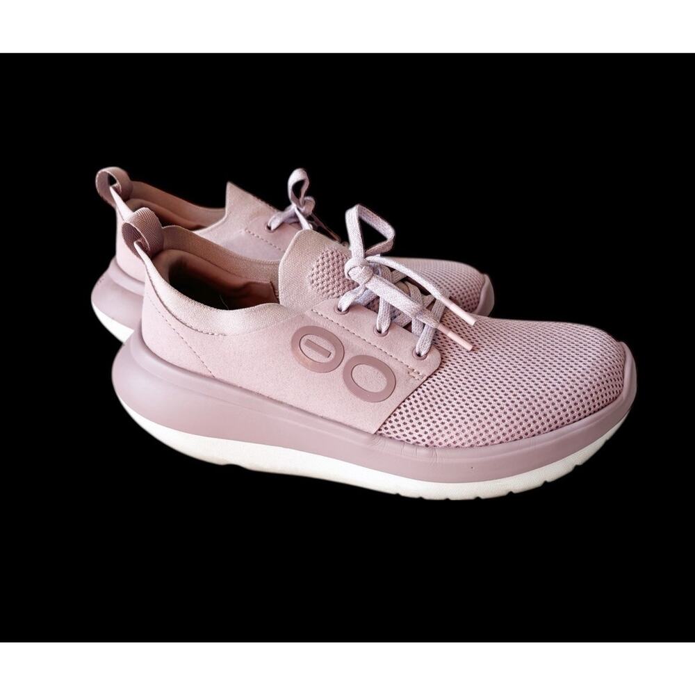 Oofos Women’s Oomy Stride Athletic Recovery Shoe 9 Sneaker Stardust White Pink - Picture 2 of 7